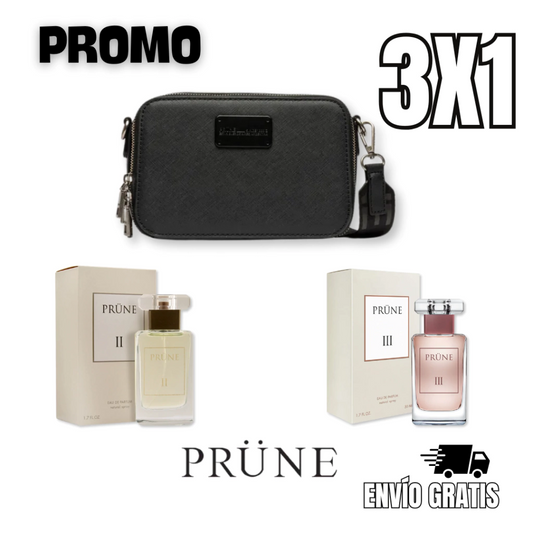 3X1 PRUNE: 1 CARTERA MAS 2 PERFUMES DE REGALO