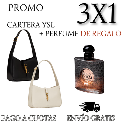 COMBO 3X1 YSL: 2 CARTERAS + PERFUME DE REGALO