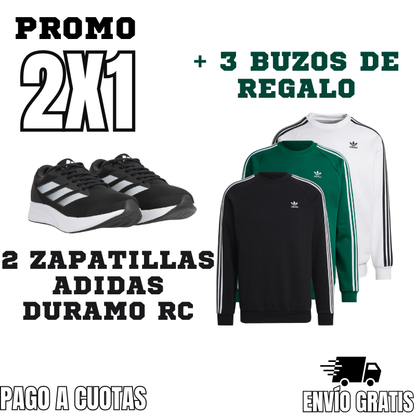 2X1: ZAPATILLAS ADIDAS DURAMO RC + 3 BUZOS ADIDAS DE REGALO